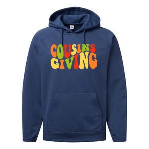 Cousins Giving Cute Pumpkin Cousin Crew Thanksgiving Family Gift Performance Fleece Hoodie