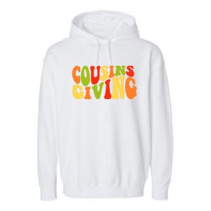 Cousins Giving Cute Pumpkin Cousin Crew Thanksgiving Family Gift Garment-Dyed Fleece Hoodie