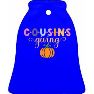 Cousins Giving Cute Pumpkin Cousin Crew Thanksgiving Family Gift Ceramic Bell Ornament