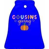 Cousins Giving Cute Pumpkin Cousin Crew Thanksgiving Family Gift Ceramic Bell Ornament