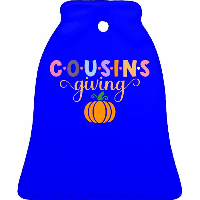 Cousins Giving Cute Pumpkin Cousin Crew Thanksgiving Family Gift Ceramic Bell Ornament