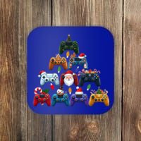 Christmas Gaming Controllers Xmas Tree Gamer Gift Coaster