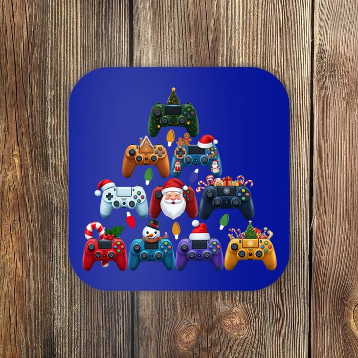 Christmas Gaming Controllers Xmas Tree Gamer Gift Coaster