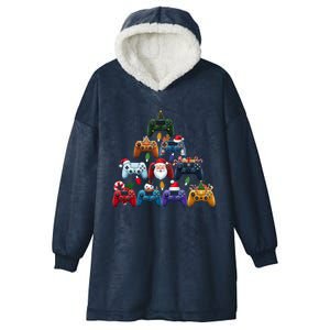 Christmas Gaming Controllers Xmas Tree Gamer Gift Hooded Wearable Blanket