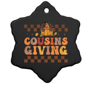 Cousins Giving Cute Turkey Cousin Crew Thanksgiving Family Gift Ceramic Star Ornament