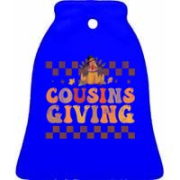 Cousins Giving Cute Turkey Cousin Crew Thanksgiving Family Gift Ceramic Bell Ornament