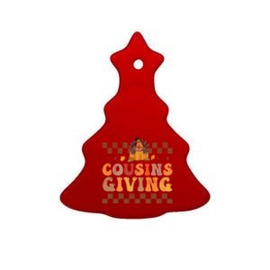 Cousins Giving Cute Turkey Cousin Crew Thanksgiving Family Gift Ceramic Tree Ornament