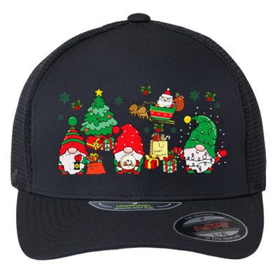 Cute Gnomes Christmas Santa Claus Gnome Xmas Family Matching Flexfit Unipanel Trucker Cap