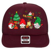 Cute Gnomes Christmas Santa Claus Gnome Xmas Family Matching High Crown Mesh Back Trucker Hat