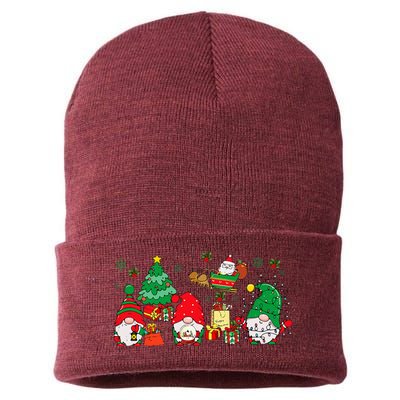 Cute Gnomes Christmas Santa Claus Gnome Xmas Family Matching Sustainable Knit Beanie