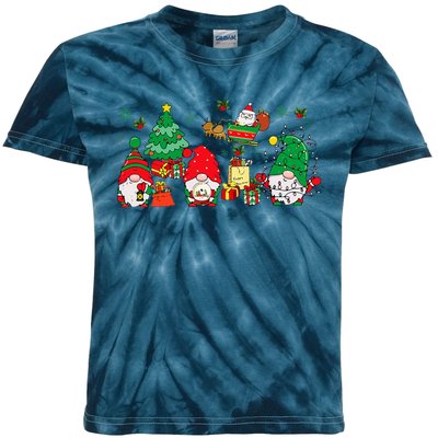 Cute Gnomes Christmas Santa Claus Gnome Xmas Family Matching Kids Tie-Dye T-Shirt