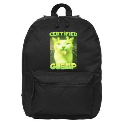 Certified Gleap Cat & Funny Cat Meme Unique Feline Humor 16 in Basic Backpack