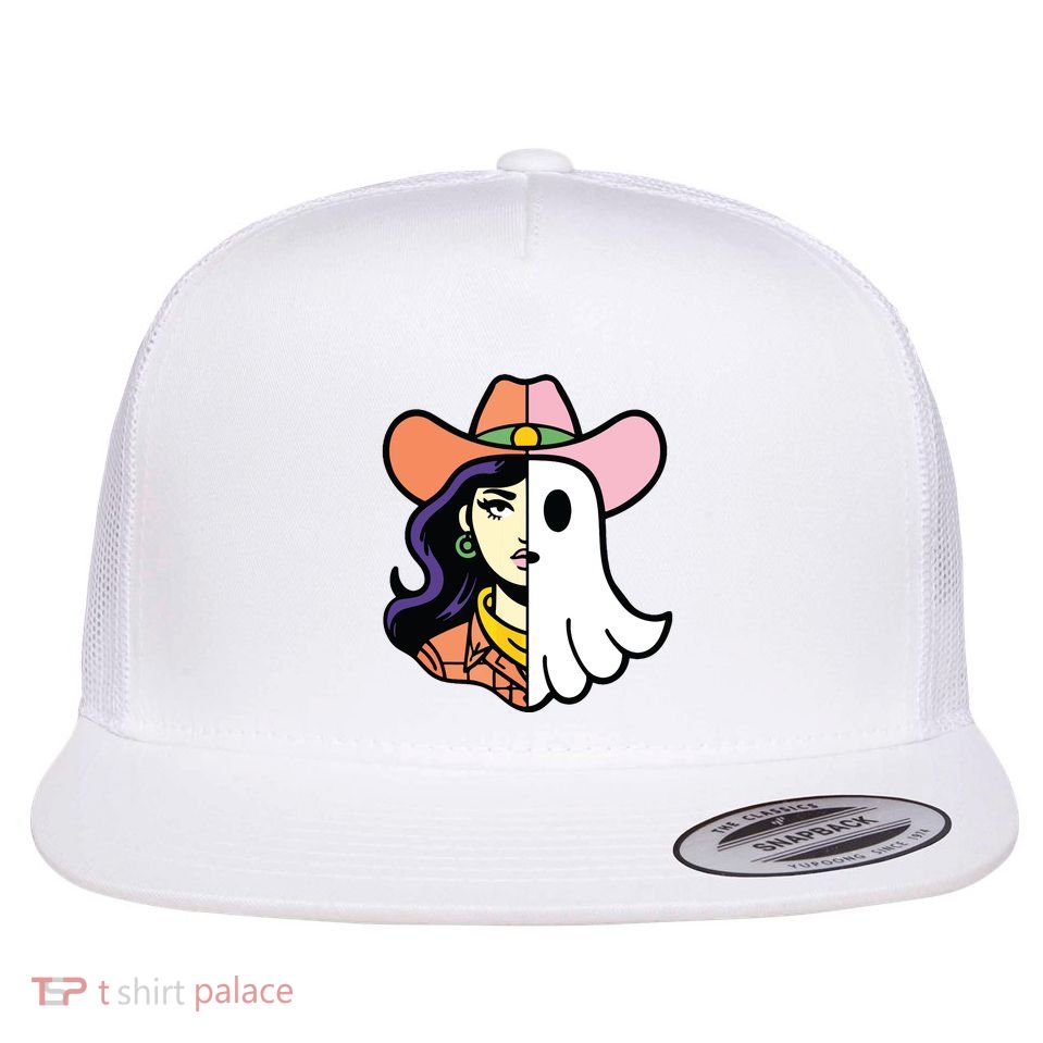 Cool Ghoul Cowgirl Flat Bill Trucker Hat