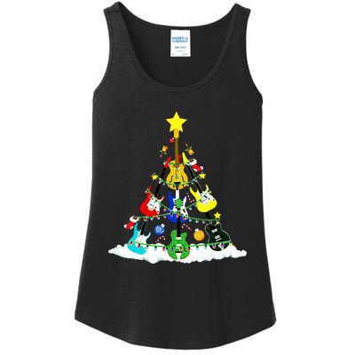 Cute Guitar Christmas Tree Music Stocking Stuffer Ladies Essential Tank