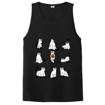 Cute Ghost Cat Funny Halloween Outfit Costumes Black Cat PosiCharge Competitor Tank