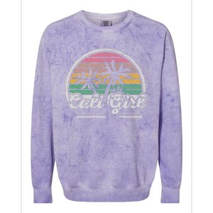 Cali Girl California Retro California Palm Trees Summer Colorblast Crewneck Sweatshirt