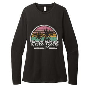 Cali Girl California Retro California Palm Trees Summer Womens CVC Long Sleeve Shirt