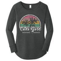 Cali Girl California Retro California Palm Trees Summer Women's Perfect Tri Tunic Long Sleeve Shirt