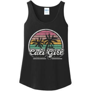 Cali Girl California Retro California Palm Trees Summer Ladies Essential Tank