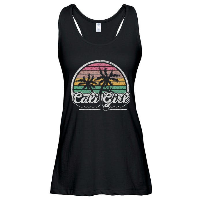 Cali Girl California Retro California Palm Trees Summer Ladies Essential Flowy Tank