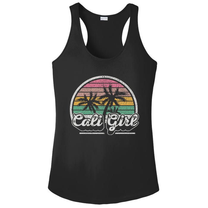 Cali Girl California Retro California Palm Trees Summer Ladies PosiCharge Competitor Racerback Tank