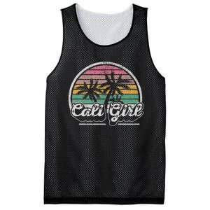 Cali Girl California Retro California Palm Trees Summer Mesh Reversible Basketball Jersey Tank