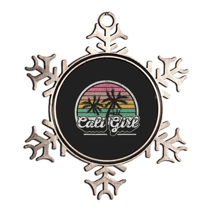 Cali Girl California Retro California Palm Trees Summer Metallic Star Ornament