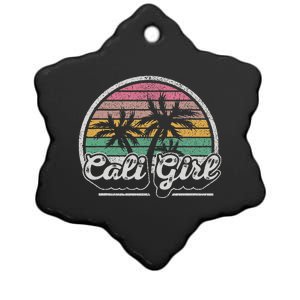 Cali Girl California Retro California Palm Trees Summer Ceramic Star Ornament