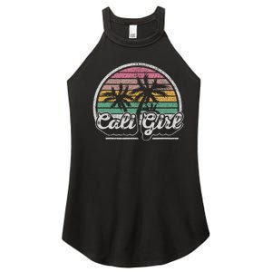 Cali Girl California Retro California Palm Trees Summer Women's Perfect Tri Rocker Tank