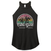 Cali Girl California Retro California Palm Trees Summer Women's Perfect Tri Rocker Tank