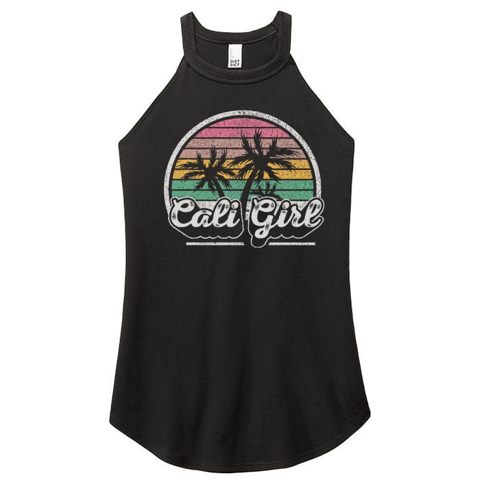 Cali Girl California Retro California Palm Trees Summer Women's Perfect Tri Rocker Tank