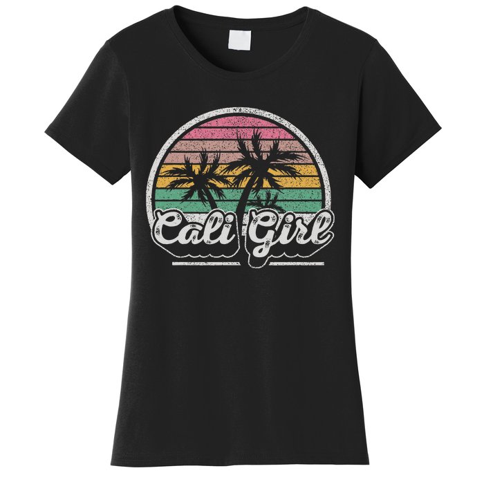 Cali Girl California Retro California Palm Trees Summer Women's T-Shirt