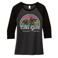 Cali Girl California Retro California Palm Trees Summer Women's Tri-Blend 3/4-Sleeve Raglan Shirt