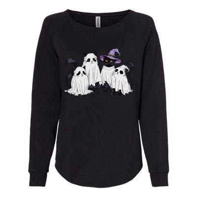 Cute Ghost Cats Halloween Outfit Costumes Black Cats Funny Womens California Wash Sweatshirt