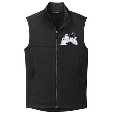 Cute Ghost Cats Halloween Outfit Costumes Black Cats Funny Collective Smooth Fleece Vest