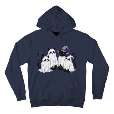 Cute Ghost Cats Halloween Outfit Costumes Black Cats Funny Tall Hoodie