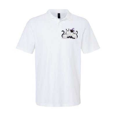 Cute Ghost Cats Halloween Outfit Costumes Black Cats Funny Softstyle Adult Sport Polo