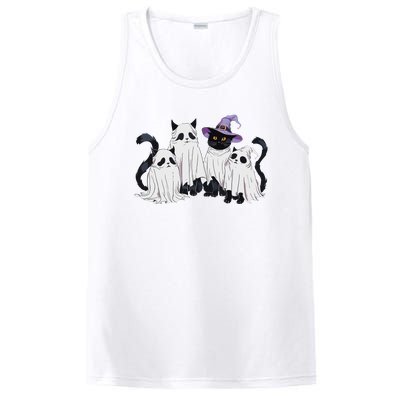 Cute Ghost Cats Halloween Outfit Costumes Black Cats Funny PosiCharge Competitor Tank