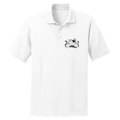 Cute Ghost Cats Halloween Outfit Costumes Black Cats Funny PosiCharge RacerMesh Polo