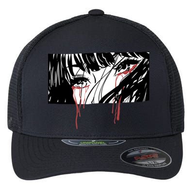 Crying Girl Flexfit Unipanel Trucker Cap