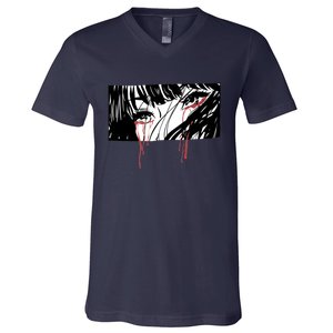 Crying Girl V-Neck T-Shirt