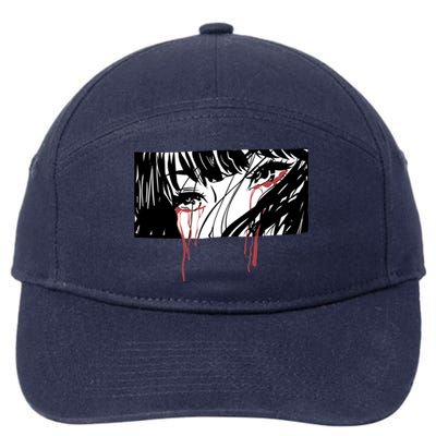 Crying Girl 7-Panel Snapback Hat