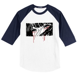 Crying Girl Baseball Sleeve Shirt