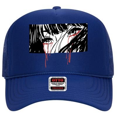 Crying Girl High Crown Mesh Back Trucker Hat