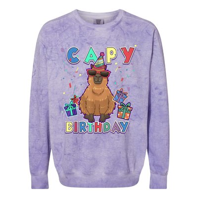 Capybara Gifts, Capy Birthday, Happy Birthday Capybara Colorblast Crewneck Sweatshirt