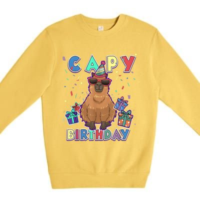 Capybara Gifts, Capy Birthday, Happy Birthday Capybara Premium Crewneck Sweatshirt