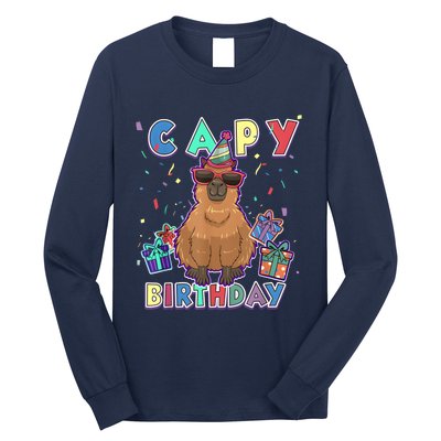 Capybara Gifts, Capy Birthday, Happy Birthday Capybara Long Sleeve Shirt