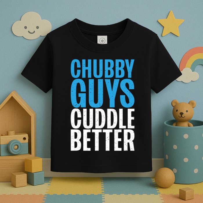 Chubby Guys Cuddle Better Funny Fat Toddler T-Shirt