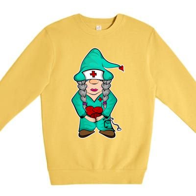 Cardiology Gnome Cute Cardiac Departt Medical Gnome Gift Premium Crewneck Sweatshirt