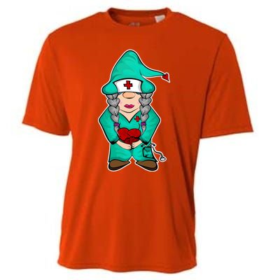 Cardiology Gnome Cute Cardiac Departt Medical Gnome Gift Cooling Performance Crew T-Shirt